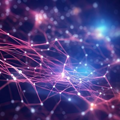 Abstract background with connecting dots and lines. Network concept. 3d rendering, Abstract technology background. Big data visualization. Graphic concept for your design, AI Generated